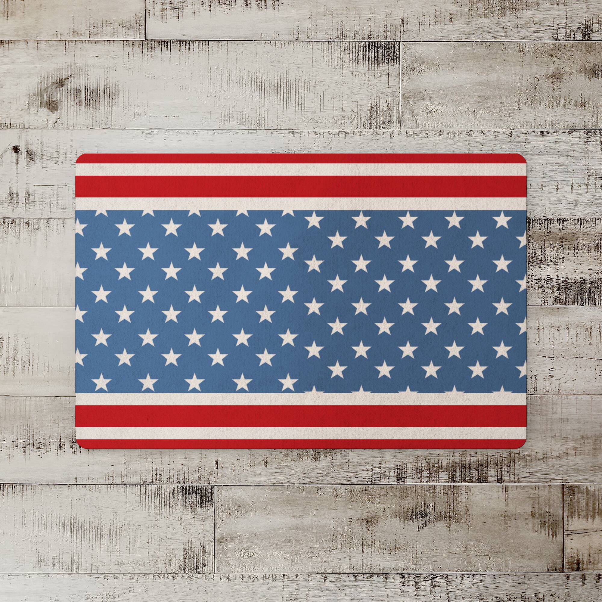 Designs Direct Red & Blue Stars & Stripes Floor Mat